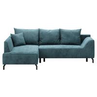 Eckschlafsofa Asolo Mintgrün S: 167x273 cm - Schwarz/Mintgrün, Design, Textil (167/273cm) - MID.YOU