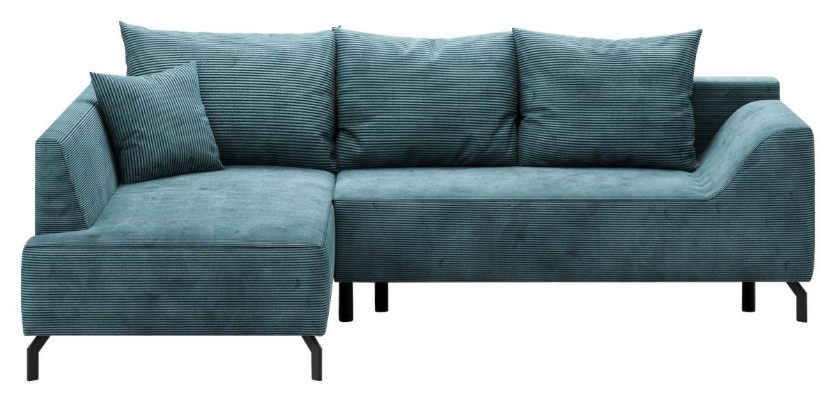 Eckschlafsofa Asolo Mintgrün S: 167x273 cm - Schwarz/Mintgrün, Design, Textil (167/273cm) - MID.YOU