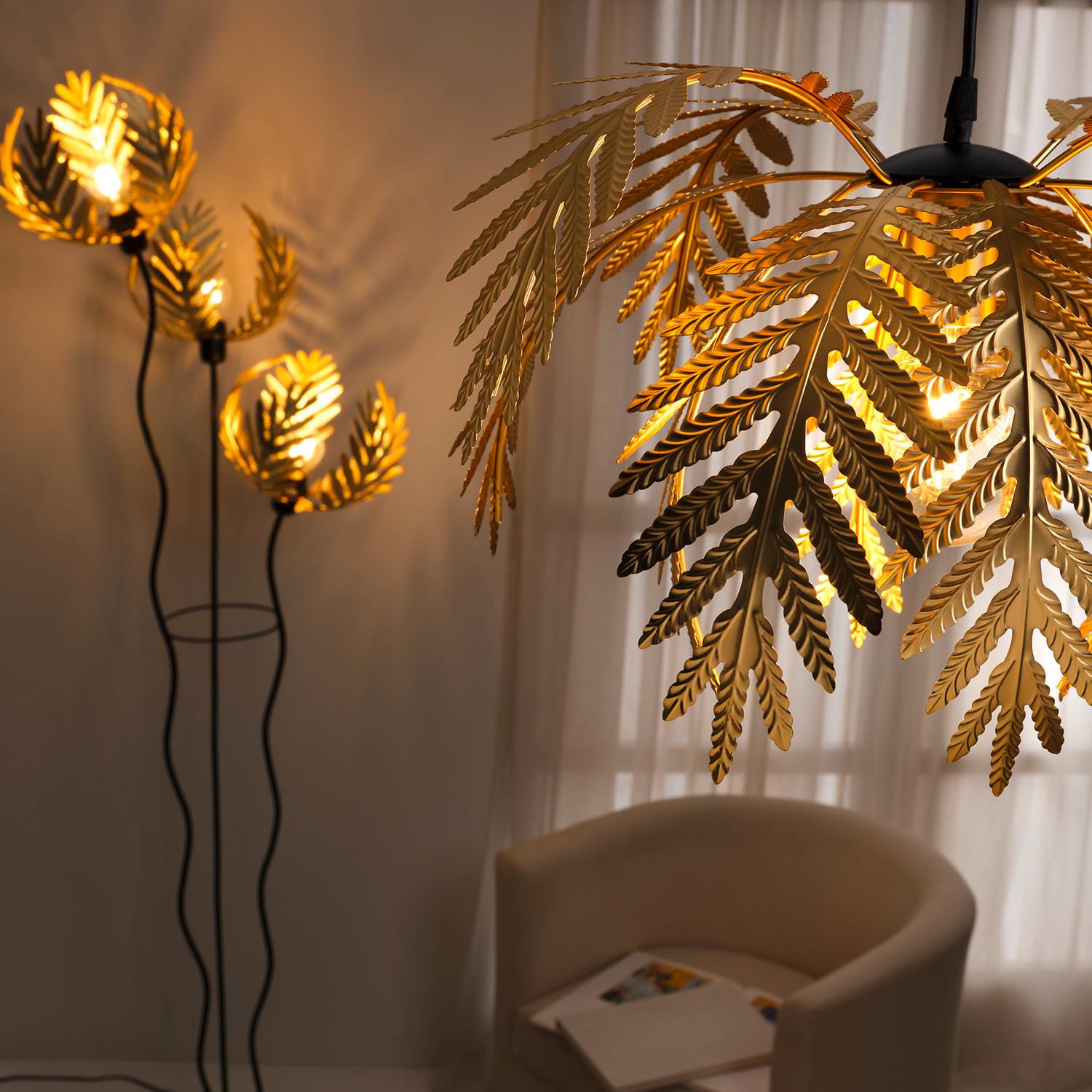 Pendelleuchte Dubai Goldfarben L: 50 Cm 22w - Goldfarben, Basics, Metall (50/50/110cm)