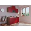 Miniküche M. Mikrowelle + Kühlschrank 150 Cm Rot/eiche - Rot, Basics, Holzwerkstoff (150cm) - Respekta