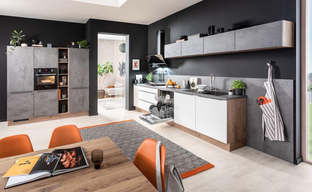 Einbauküche Ip3050 Frei Planbar Modernes Design - Eichefarben/Anthrazit, MODERN, Holzwerkstoff - Impuls