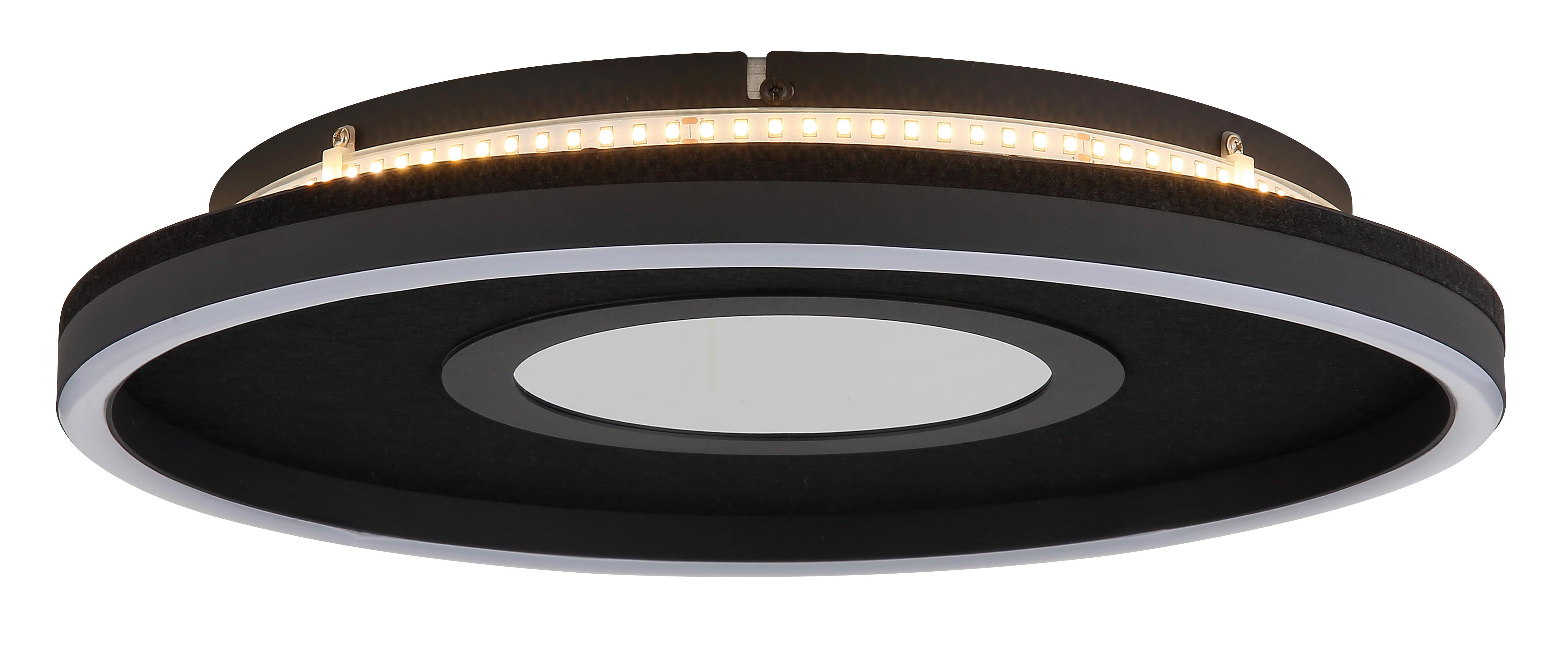 LED-Deckenleuchte Emory Schwarz Weiß Transparent - Transparent/Schwarz, Design, Kunststoff/Textil (39,7/6,3cm)