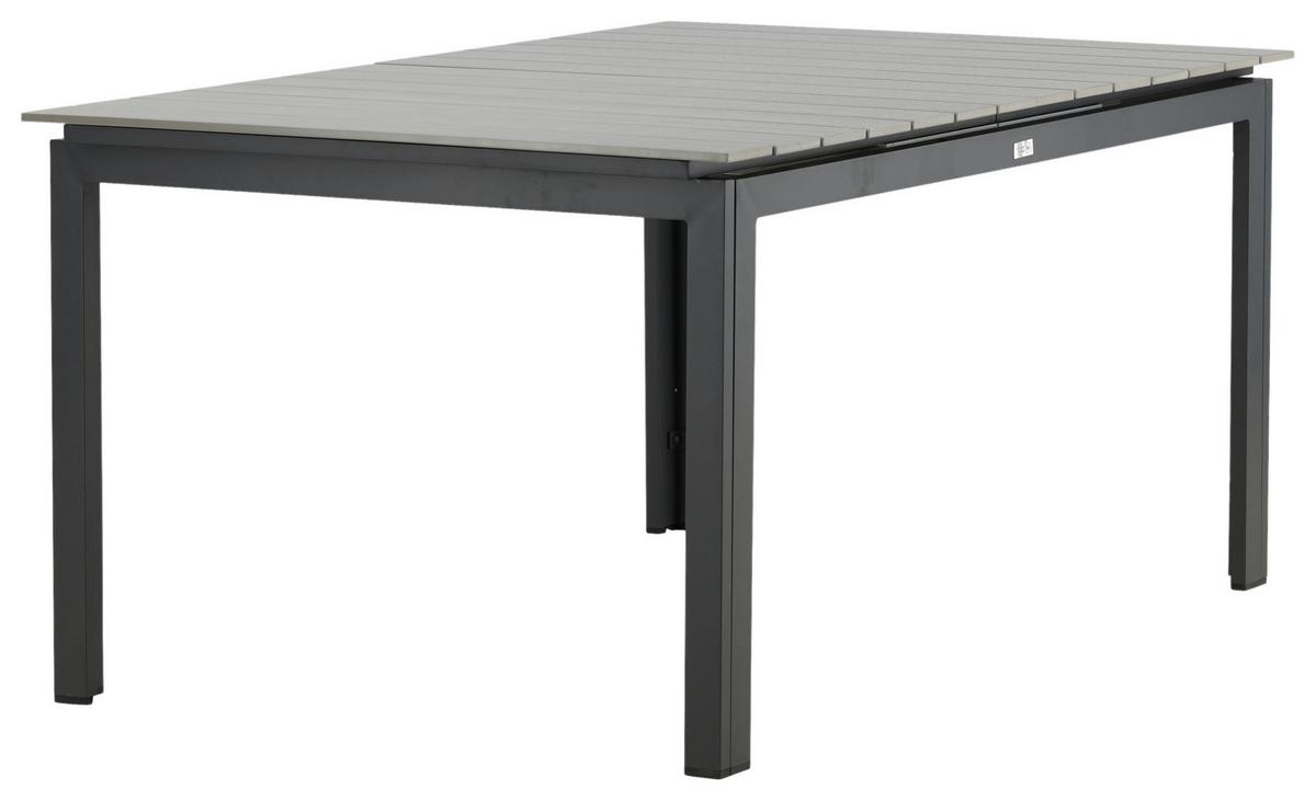 Gartentisch Levels Aluminium L 160 cm - Schwarz/Grau, KONVENTIONELL, Metall (160/100/75cm) - Gardenson
