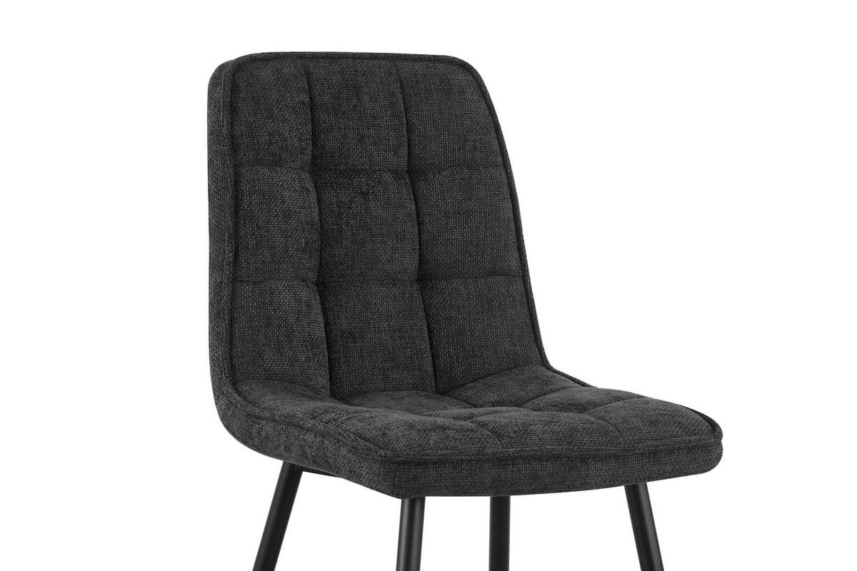Vierfußstuhl Nevio Leinenoptik Anthrait, B: 45 Cm - Anthrazit/Schwarz, KONVENTIONELL, Holz/Textil (45/89/58cm) - MID.YOU