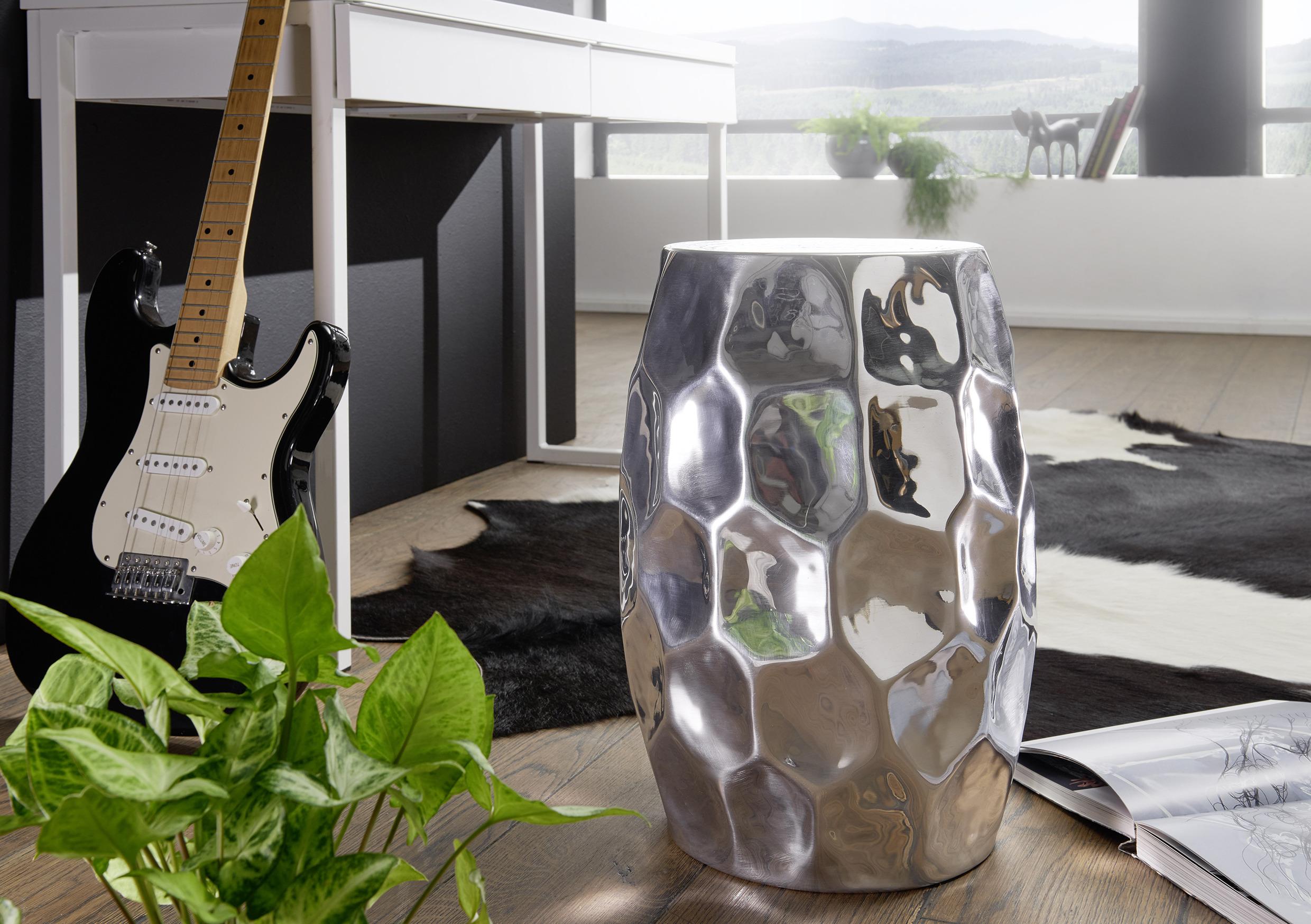 Beistelltisch Orientalisch Jada Silberfarben - Silberfarben, LIFESTYLE, Metall (30/30/47cm) - MID.YOU