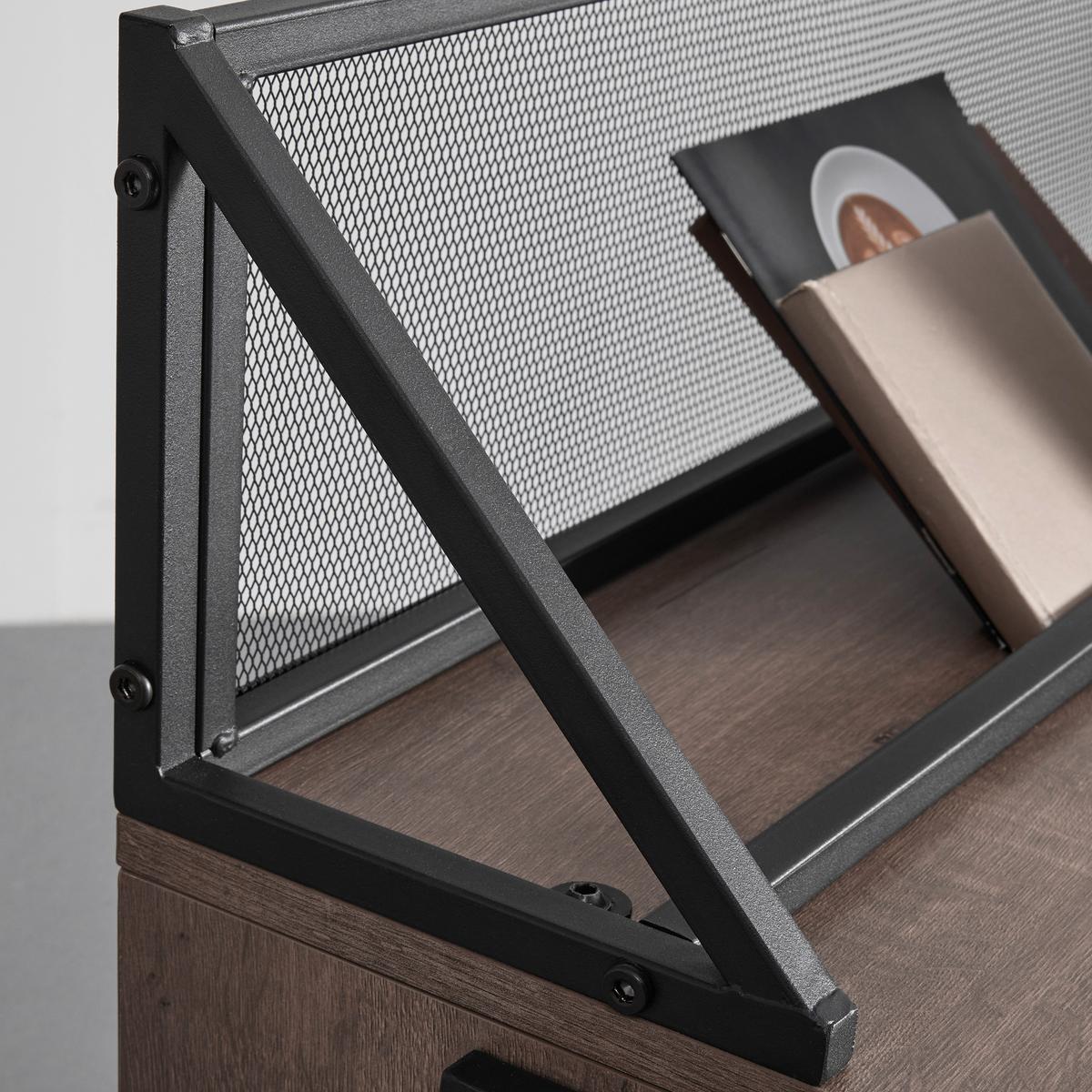 Psací stůl LENA dekor ořech - černá/barvy ořechu, Moderní, kov (110/50/96cm) - Bessagi Home