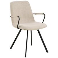 Židle s područkami béžová - černá/béžová, Design, kov/textil (55,5/85/50,5cm) - MID.YOU