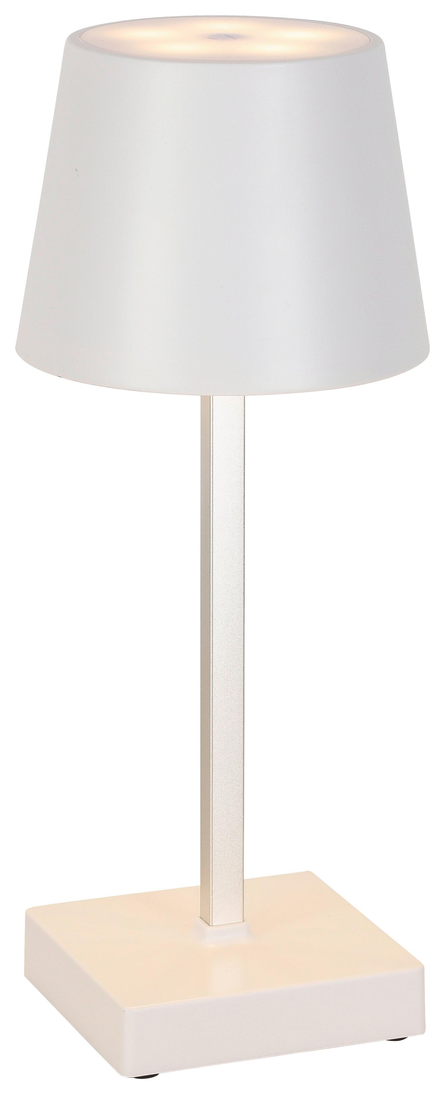 NABÍJATEĽNÁ STOLNÁ LAMPA GOPI - biela/strieborná, Romantik / Landhaus, kov/plast (10,5/26cm) - Modern Living