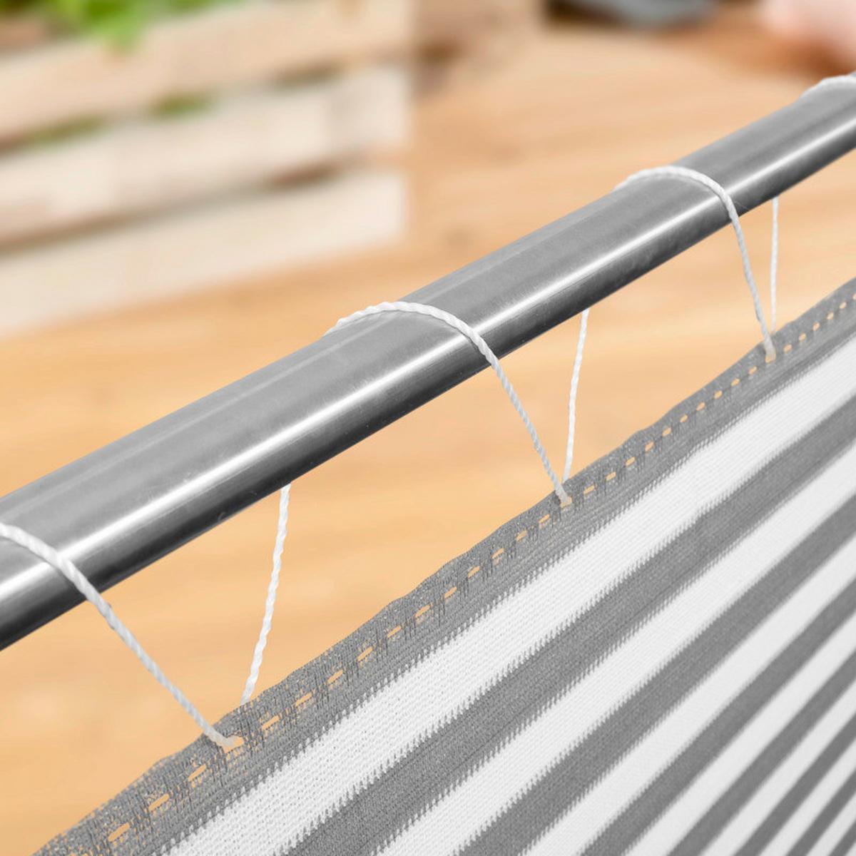 Sichtschutz Balkonbl. Sylt 0,9x5m, - Weiß/Grau, Basics, Kunststoff (500/90cm) - Windhager