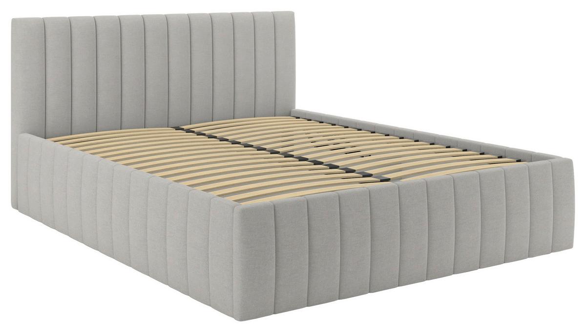Čalúnená posteľ ORINOCO PL: 180/200 cm, svetlosivá - svetlosivá, Modern, kov/drevo (180/200cm) - Mömax