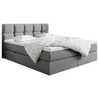 Boxspringbett mit Topper Mit Bettkasten 160x200cm Lorie - Dunkelgrau/Grau, LIFESTYLE, Holz/Holzwerkstoff (160/200cm) - Livetastic