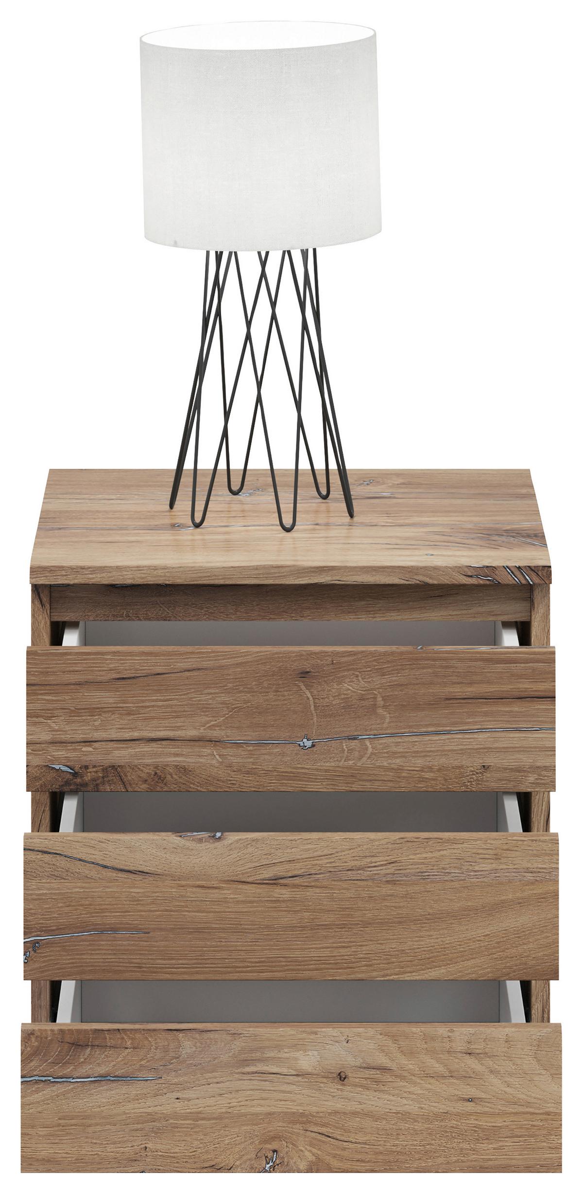 Éjjeliszekrény Saturn - tölgyfa színű/sötét tölgy, Konventionell, faalapú anyag (45/52/42cm)