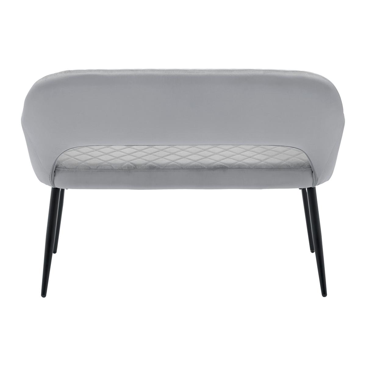 Sametová lavice Isabella - šedá - šedá/černá, Moderní, kov/dřevo (112/78/62cm) - Bessagi Home
