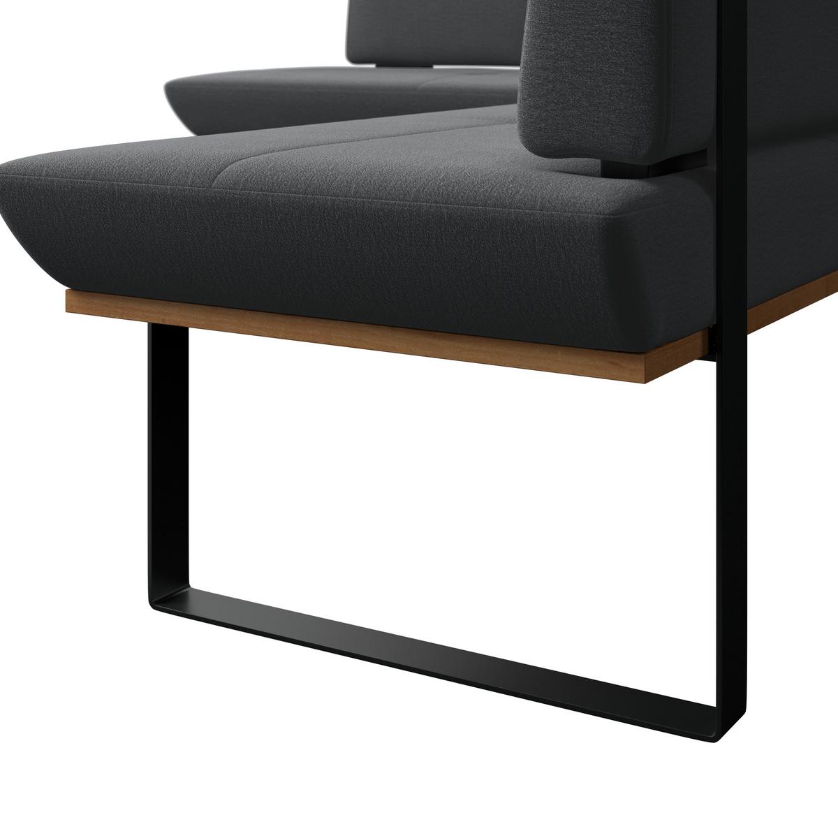 Eckbank Tristan Webstoff schwarz,S:195x245cm - Schwarz, MODERN, Holz/Textil (195/245cm) - James Wood