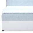Polsterbett mit Bettkasten 120x200 cm Weiß / Hellblau - Schwarz/Weiß, MODERN, Leder/Textil (120/200cm) - Ondega
