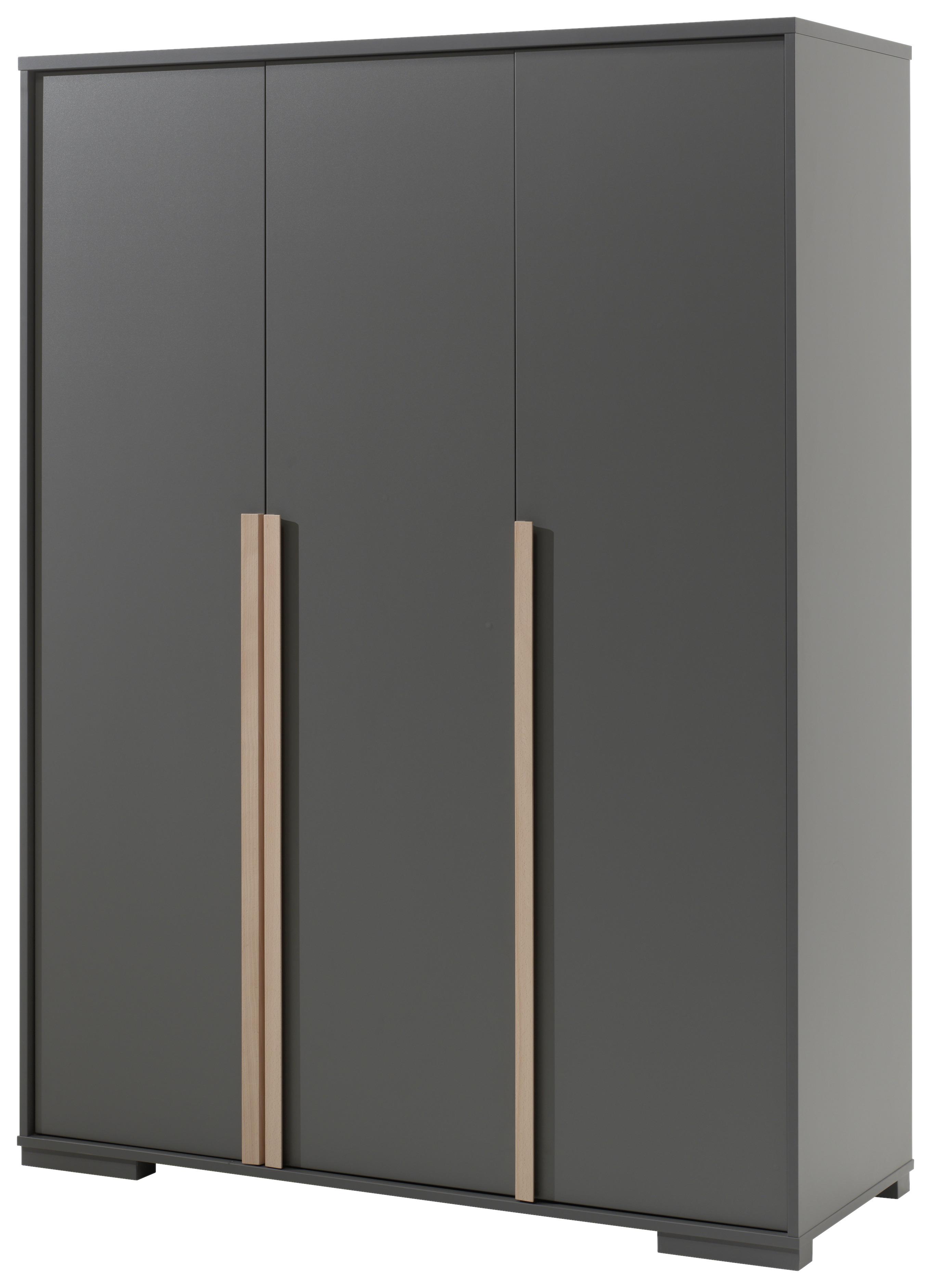 Drehtürenschrank 145,6 cm London, Anthrazit - Anthrazit, MODERN, Holzwerkstoff (145,6/195,2/56cm) - MID.YOU