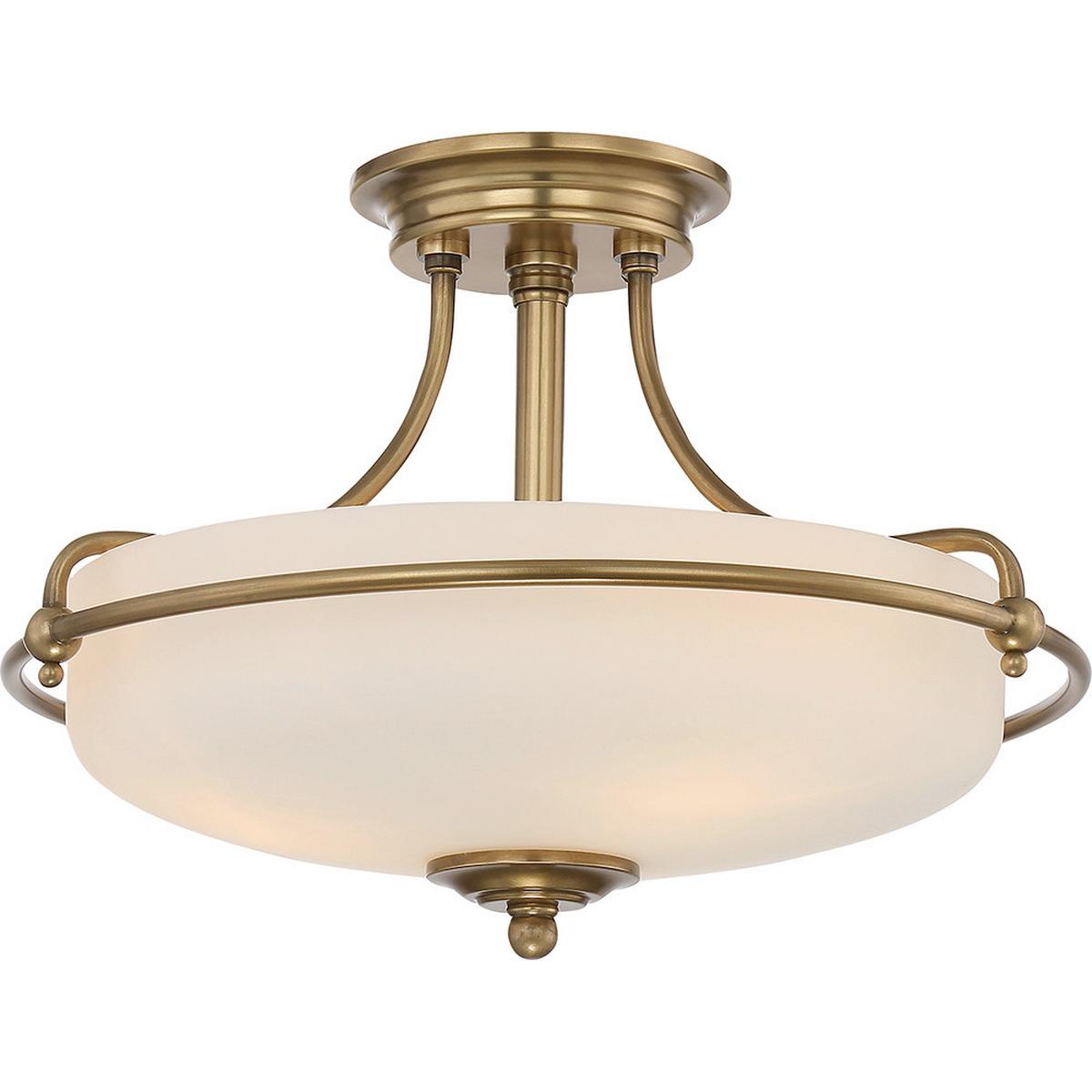 Deckenleuchte Qz-Griffin-Sfs-Ws - Messingfarben/Bronzefarben, LIFESTYLE, Glas/Metall (42.2/30.1cm) - Elstead Lighting