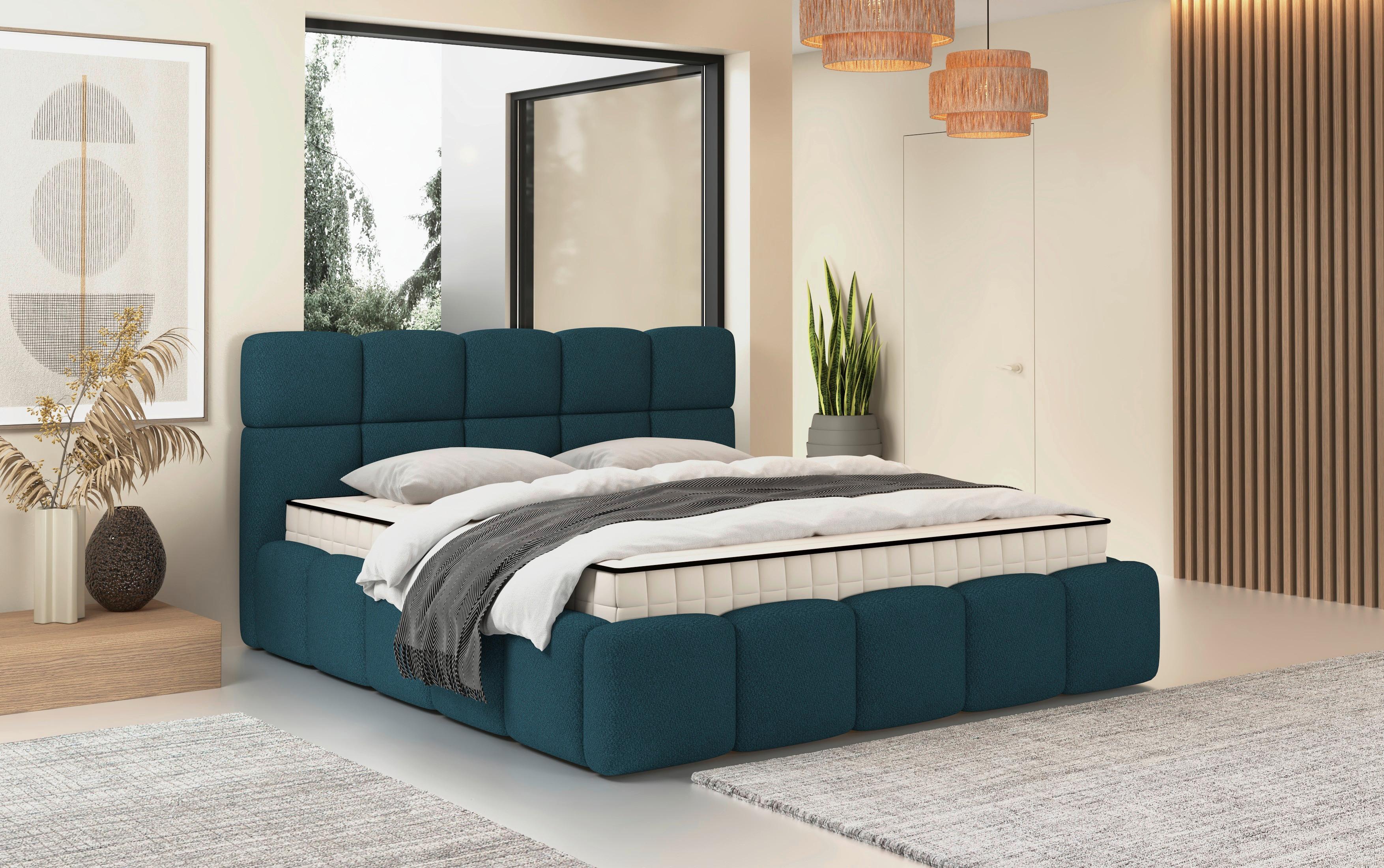 Polsterbett Cloudy Türkis, Lf: 180x200 Cm - Türkis, Trend, Holz/Holzwerkstoff (180/200cm) - Luca Bessoni