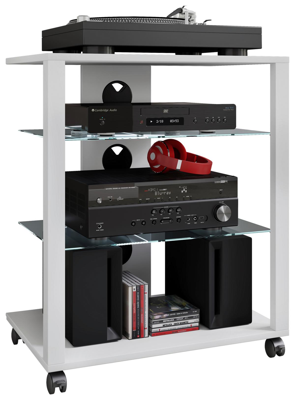 Tv-rack Folas B: 60 Cm Weiß Mit Kabeldurchlass - Weiß, Basics, Holzwerkstoff/Kunststoff (60/70/41cm) - MID.YOU