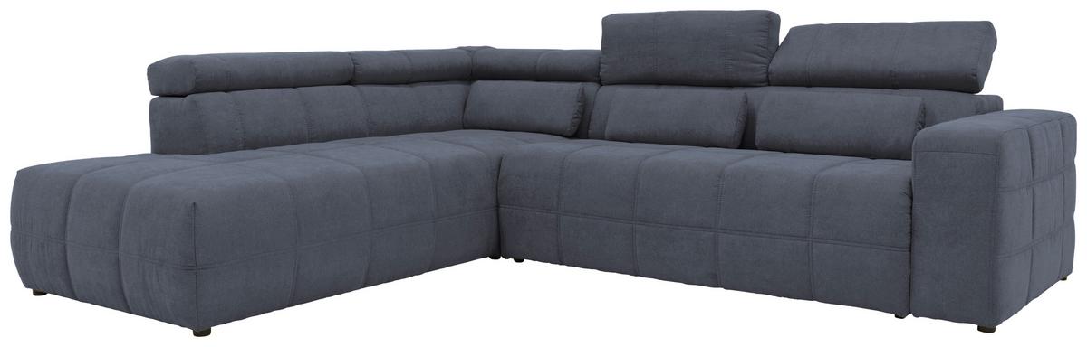 Ecksofa Mit Sitztiefen- Verstellung Brandon Dunkelgrau - Dunkelgrau/Schwarz, Design, Textil (228/275cm) - MID.YOU
