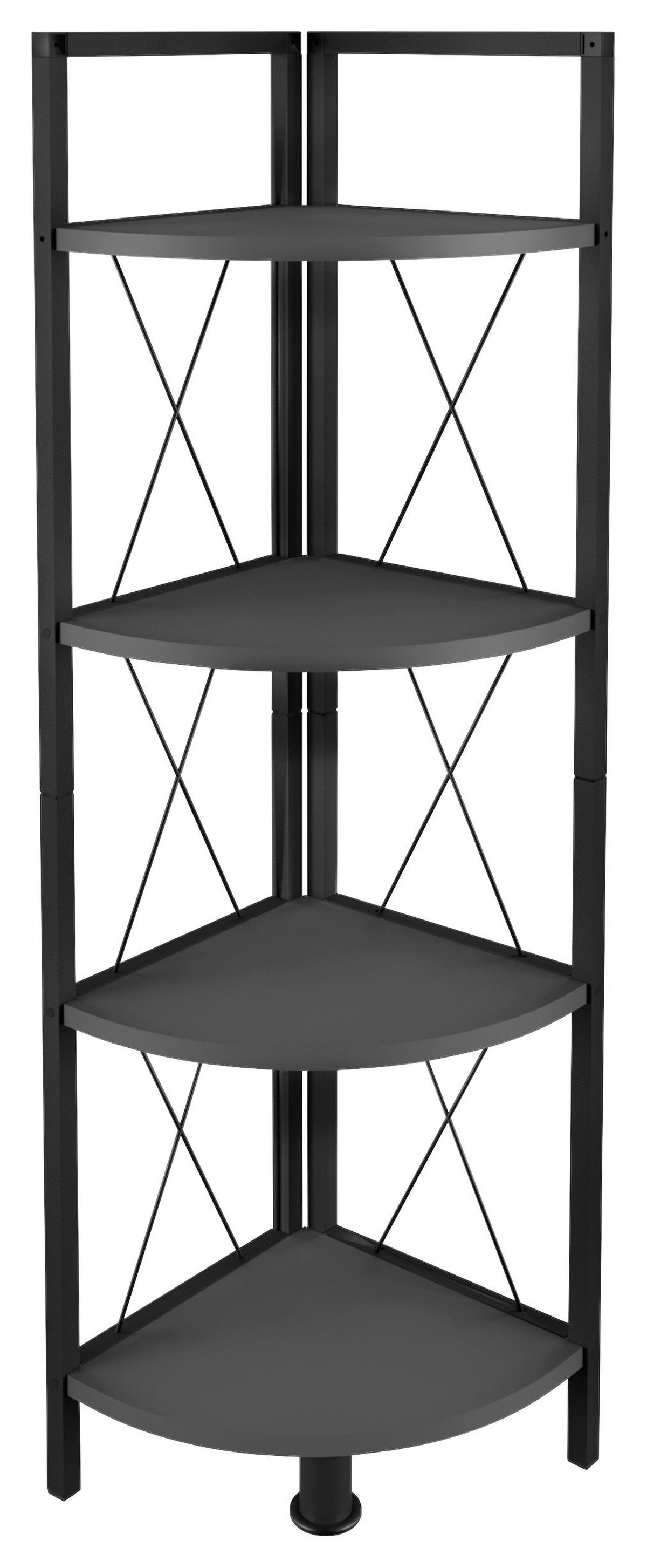 Eckregal Insasi Schwarz Anthrazit - Anthrazit/Schwarz, Design, Holzwerkstoff/Metall (34/123/34cm) - MID.YOU