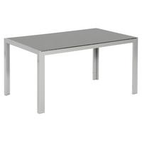Gartentisch Aluminium/Glas L 150 cm - Silberfarben, MODERN, Glas/Metall (150/90/74cm) - Gardenson