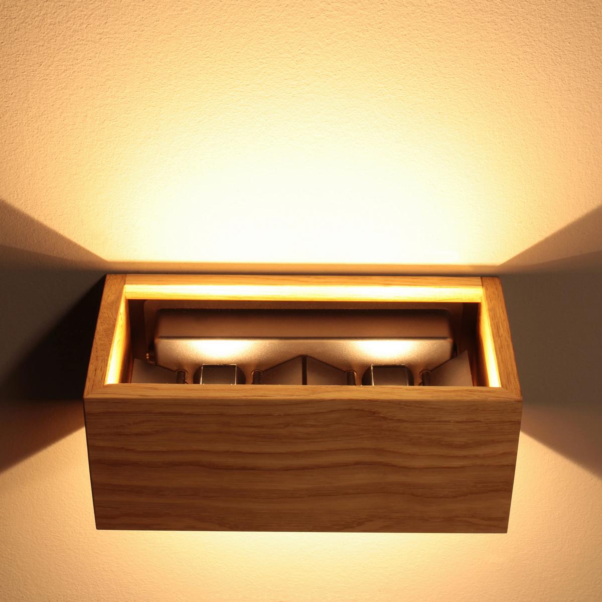 LED-Wandleuchte 30544 Shine-Wood - Schwarz, Natur, Holz/Metall (23/23/10cm) - Fischer & Honsel