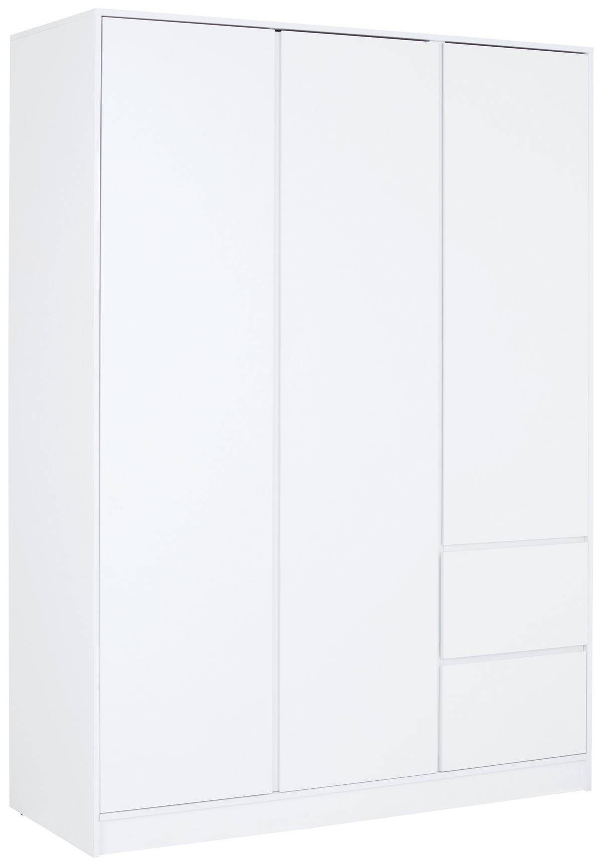 Drehtürenschrank 146,8cm Basit Weiß Dekor - Weiß, KONVENTIONELL, Holzwerkstoff (146,8/205,5/56,6cm)