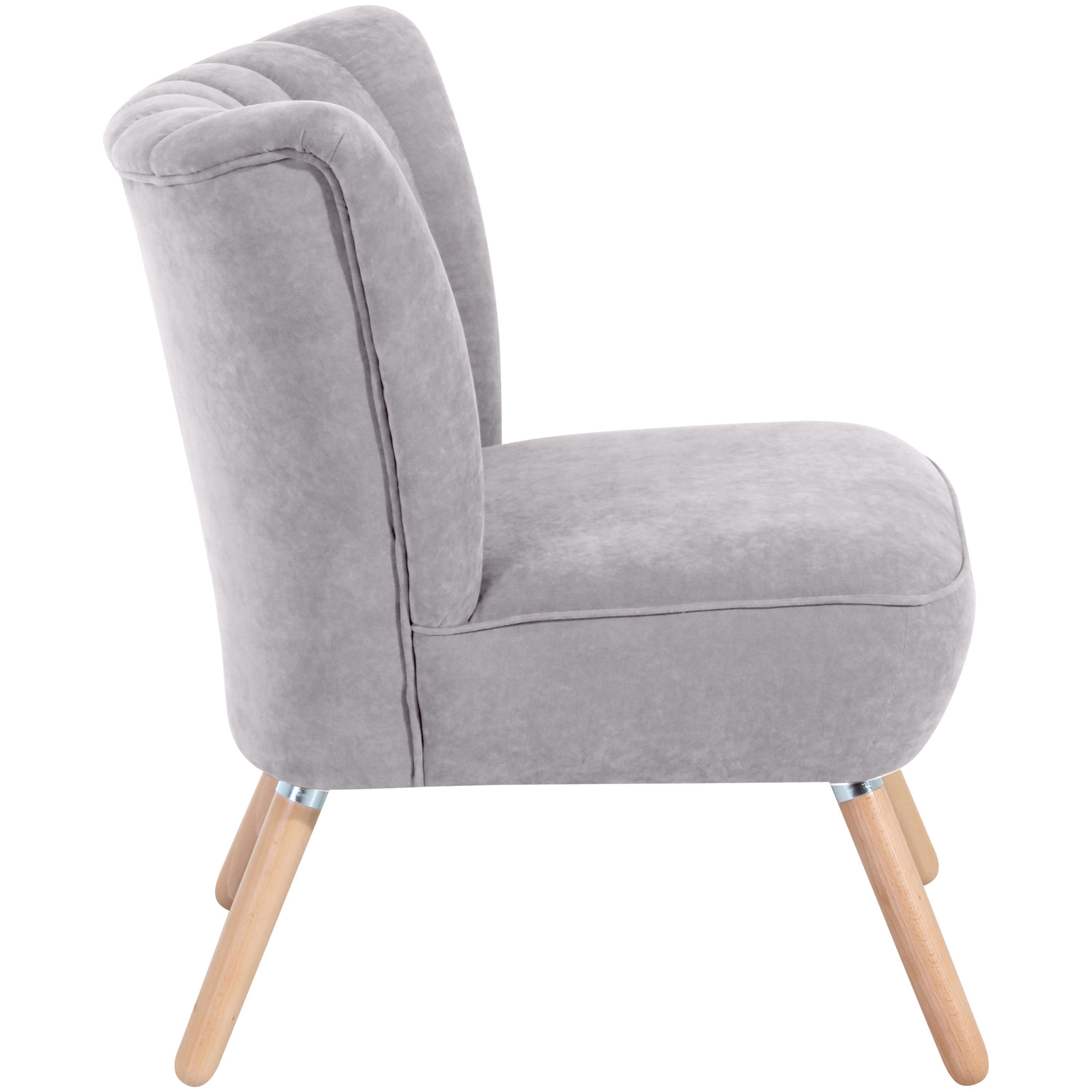 Polsterstuhl Alessandro Silberfarben, Holz-Beine - Buchefarben/Silberfarben, Design, Textil (70/80/66cm) - Max Winzer