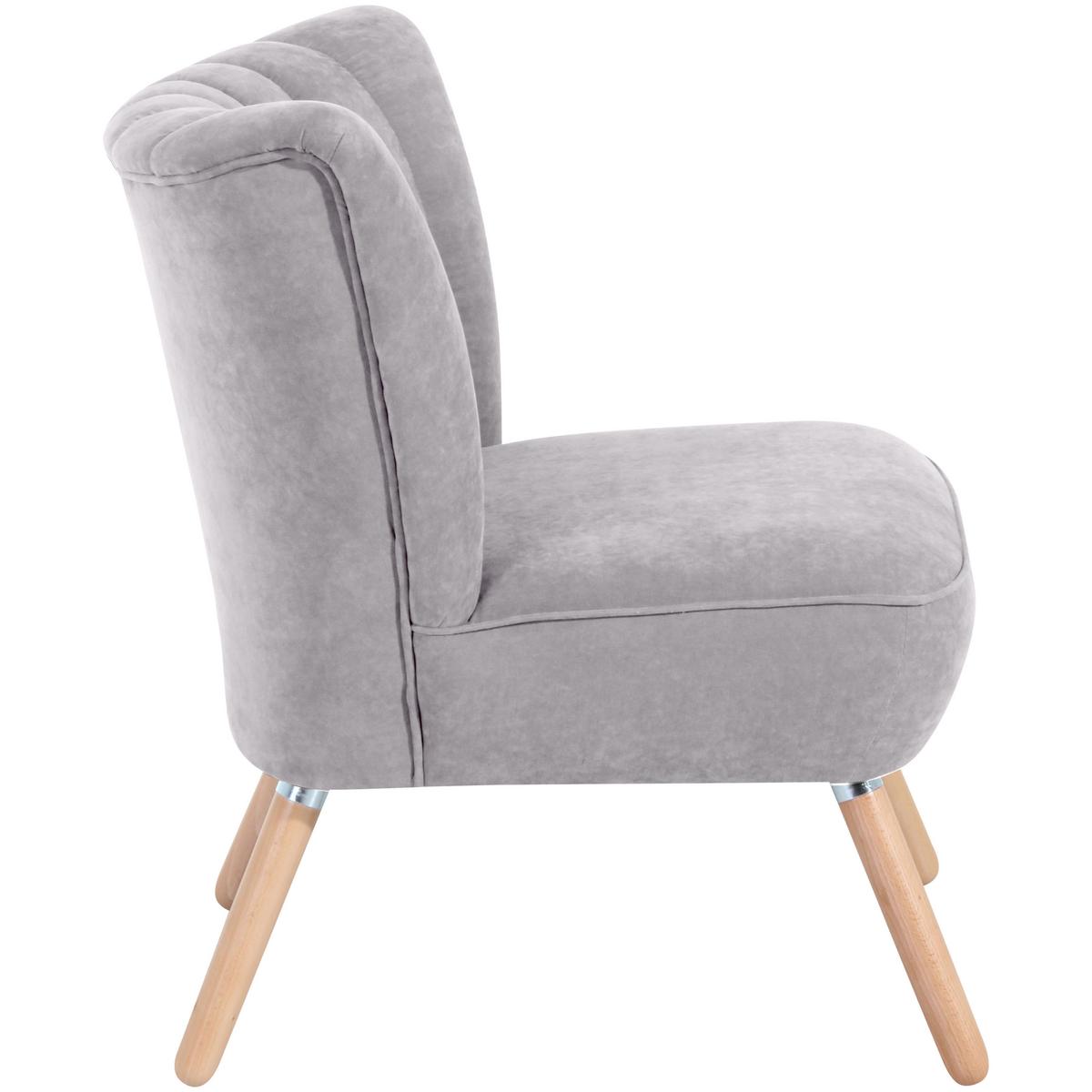Polsterstuhl Alessandro Silberfarben, Holz-Beine - Buchefarben/Silberfarben, Design, Textil (70/80/66cm) - Max Winzer