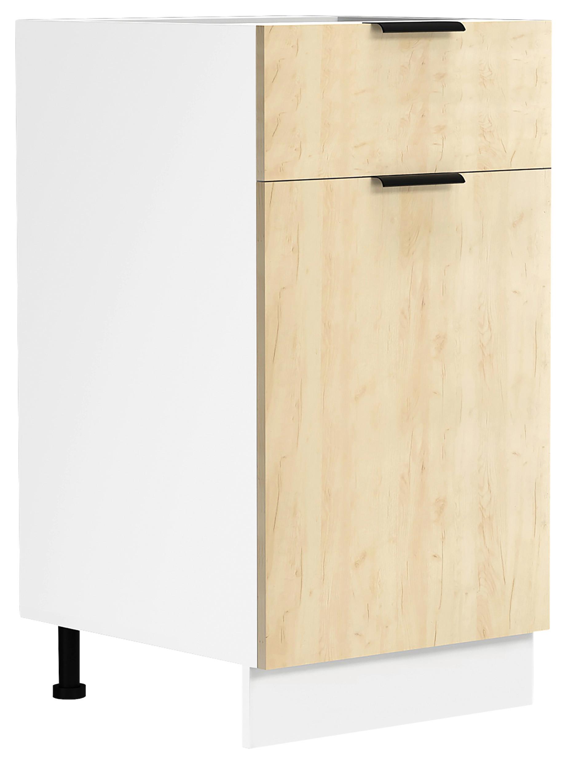 Küchenunterschrank Fasola Honigeiche/Weiß B: 40 cm - Honigeiche/Weiß, Trend, Holzwerkstoff (40/82/46cm) - MID.YOU