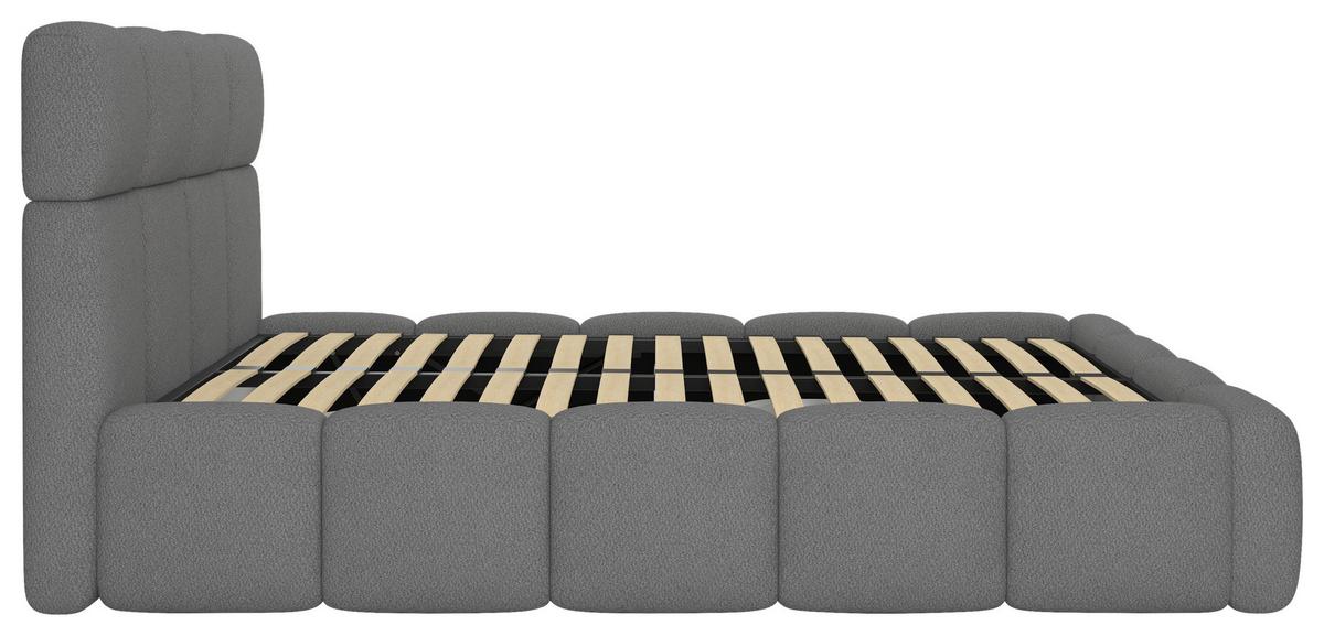 Polsterbett Cloudy M. Matratze Grau, Lf: 140x200 Cm - Grau, Trend, Holz/Holzwerkstoff (140/200cm) - Luca Bessoni