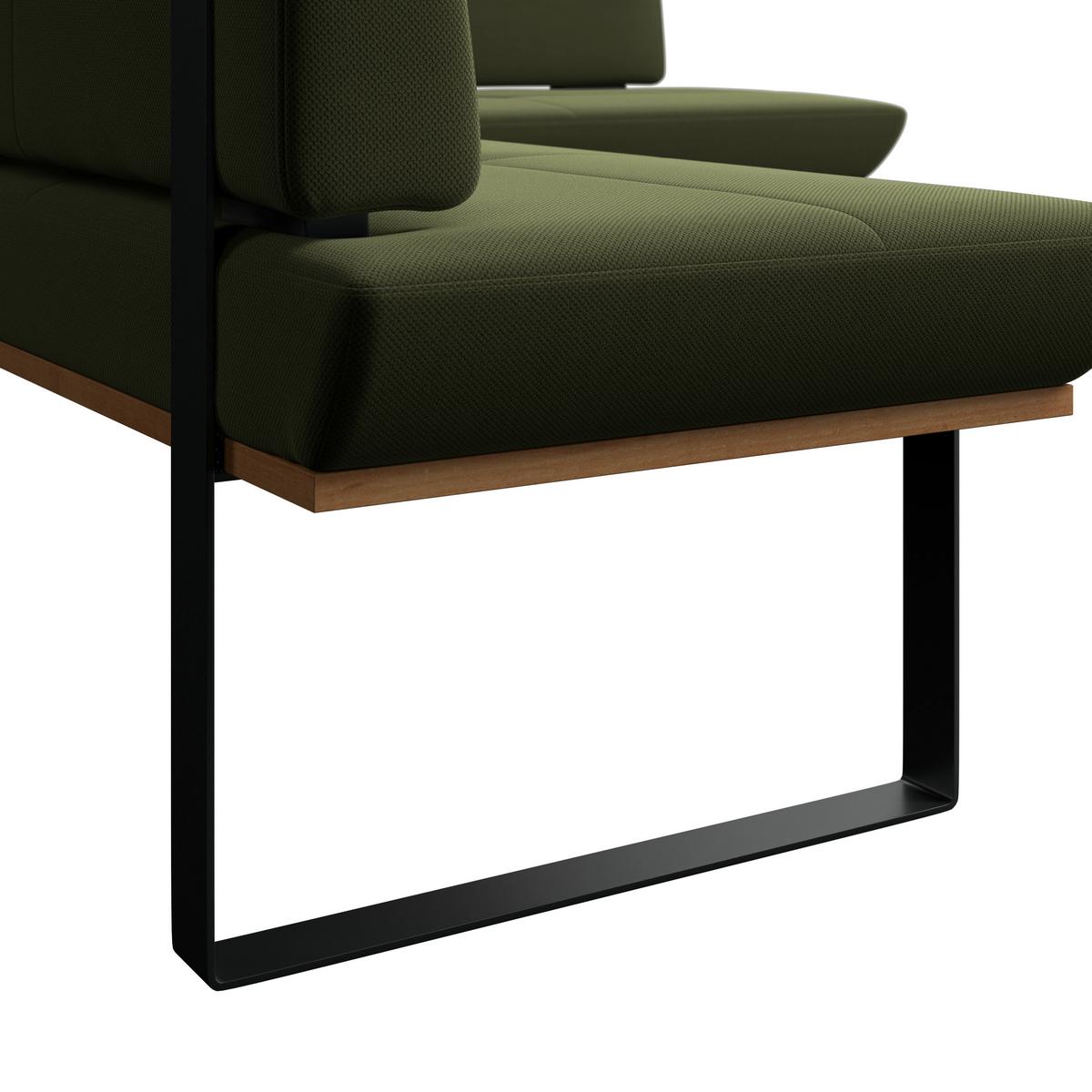 Eckbank Tristan Webstoff beige, S:245x175cm - Schwarz/Grün, MODERN, Holz/Textil (245/175cm) - James Wood