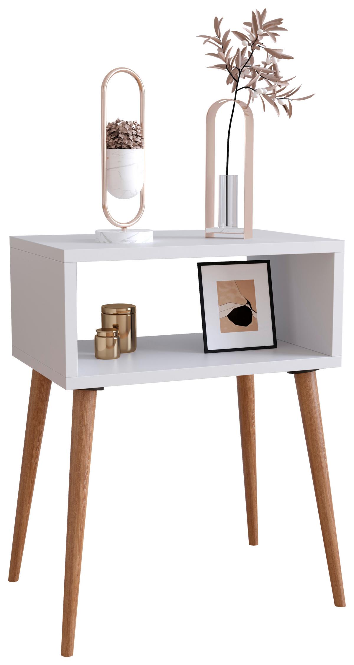 Nachttisch Singol M - Honigeiche/Weiß, MODERN, Holzwerkstoff (44,5/60/30cm) - MID.YOU