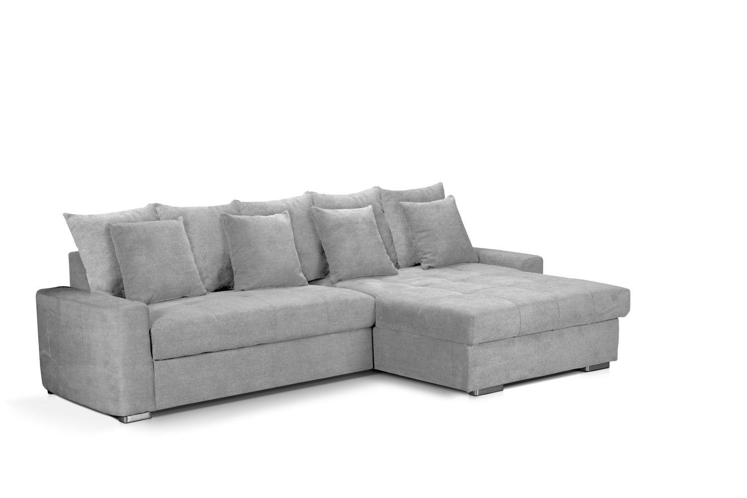 ROHOVÁ SEDAČKA SALVADOR - barvy stříbra/světle šedá, Moderní, kov/dřevo (293/164cm) - MID.YOU