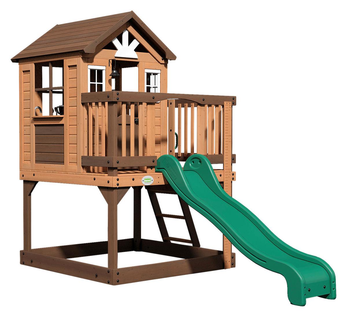 Spielhaus Echo Heights Braun/grün B: 190 Cm - Braun/Grün, KONVENTIONELL, Holz/Kunststoff (190/230/310cm) - Ambia Garden
