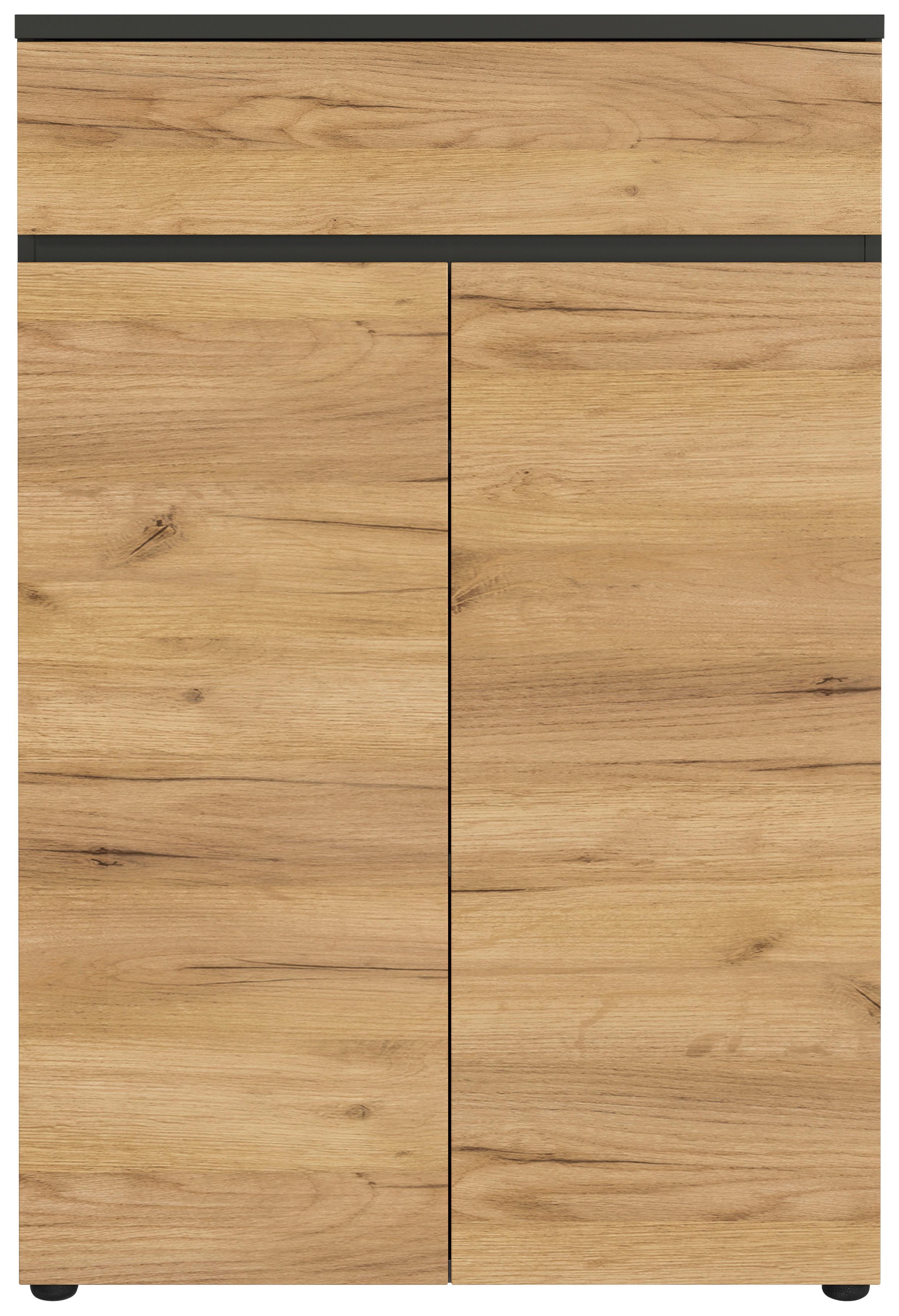 Aktenschrank Lissabon Eichefarben B: 80 cm - Eichefarben/Graphitfarben, MODERN, Holzwerkstoff (80/120/40cm) - Germania