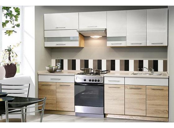 Konyhablokk Multiforte - Sonoma tölgy/Fehér, modern, Műanyag/Üveg (260/214.9/60cm) Konyhablokk Multiforte - Sonoma tölgy/Fehér, modern, Műanyag/Üveg (260/214.9/60cm)