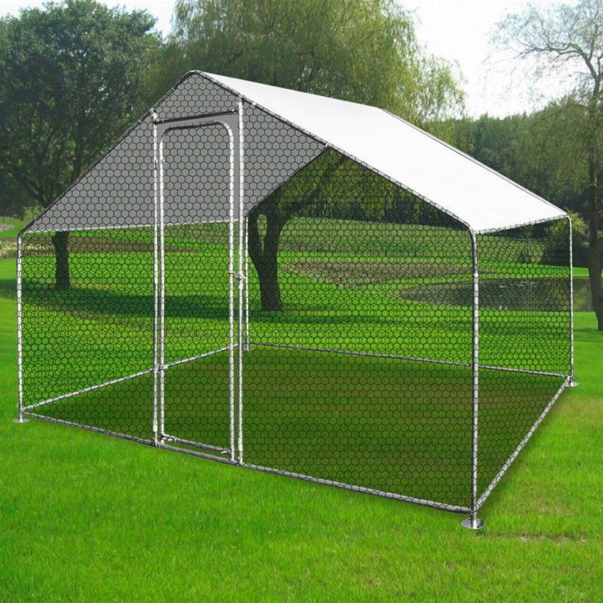 Heimtiergehege Zi-Cr322 200x250x300 cm Verzinkte Rohre - Grau, Basics, Metall (200/250/300cm) - Zipper