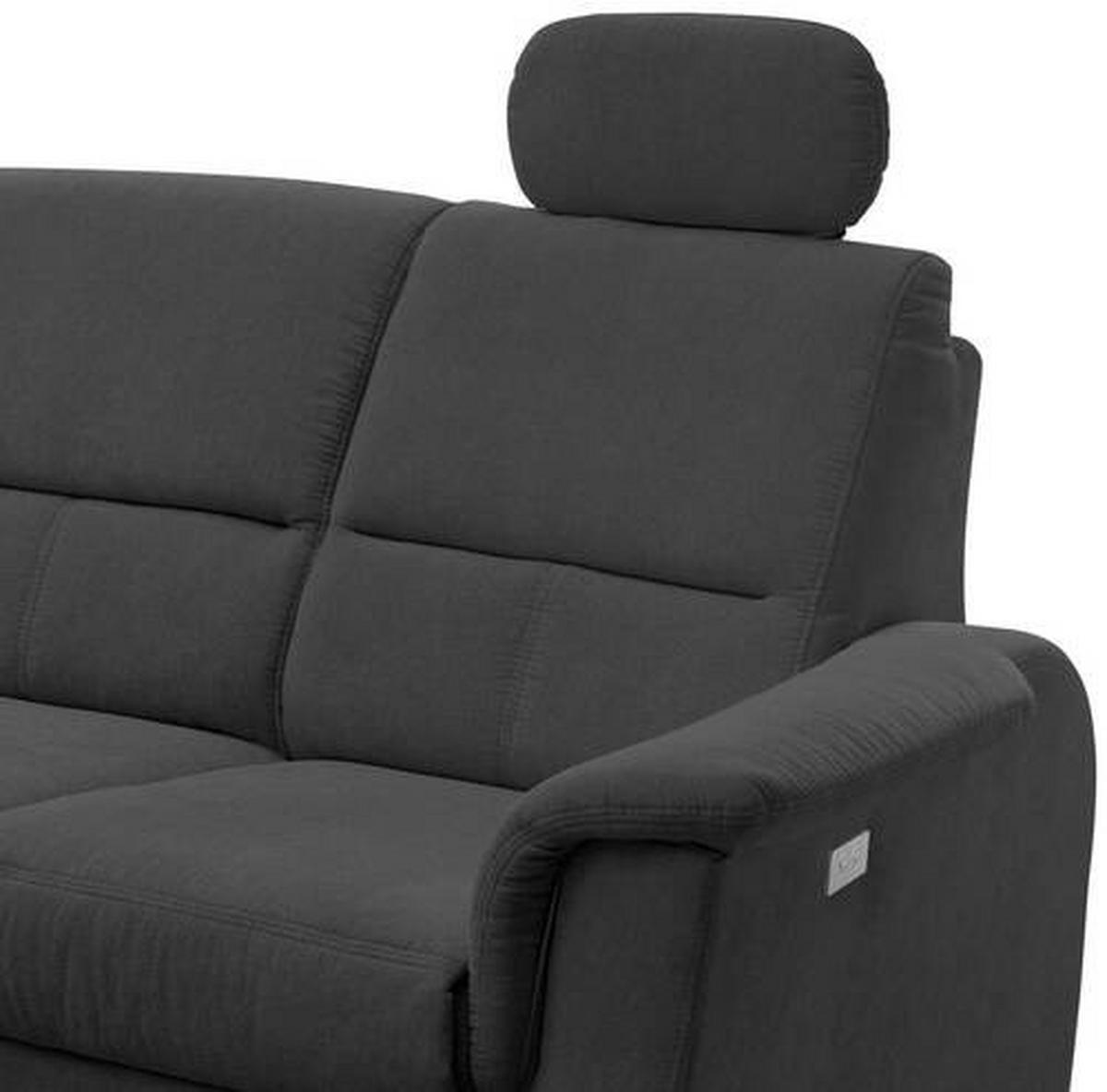 Ecksofa mit Relaxfunktion + USB Anschluss Parole, Mikrof. - Chromfarben/Schwarz, MODERN, Textil (165/231cm) - Livetastic