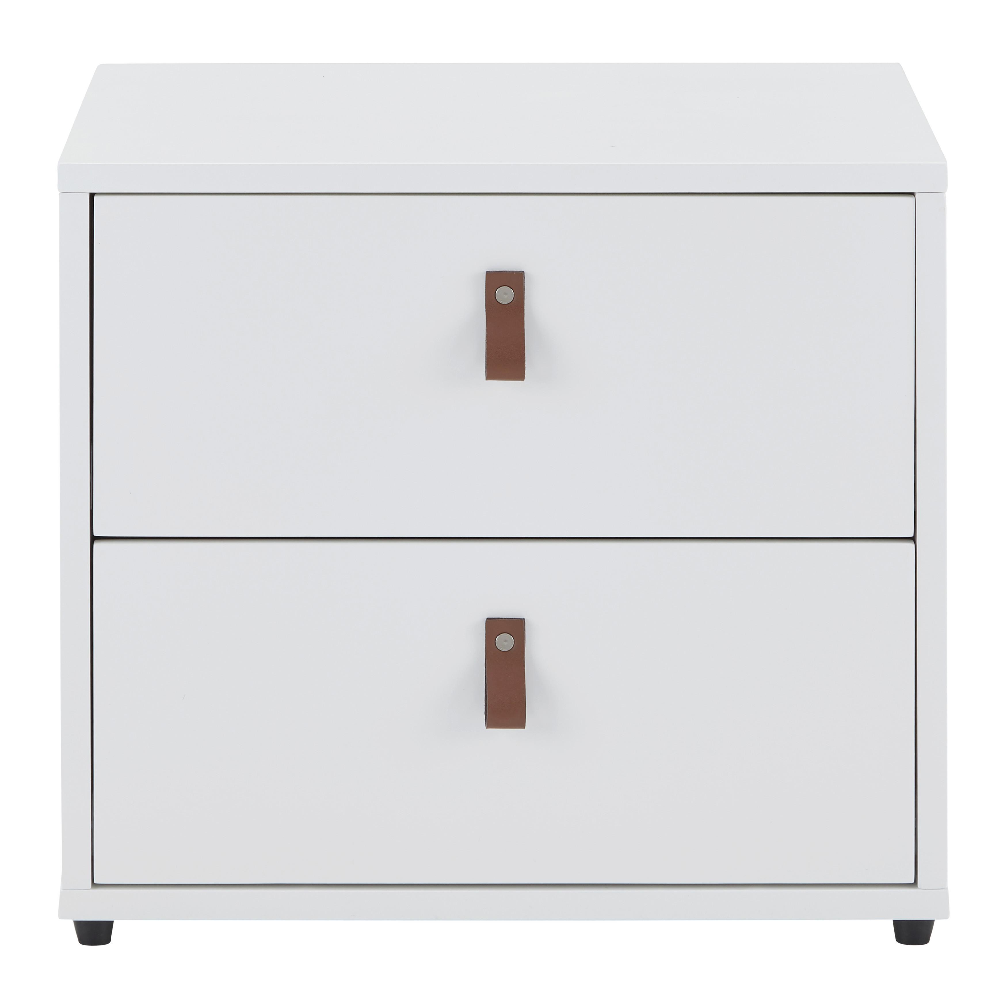 Noční Stolek Mick - bílá/černá, Moderní, kompozitní dřevo/plast (46/40/40cm) - Modern Living
