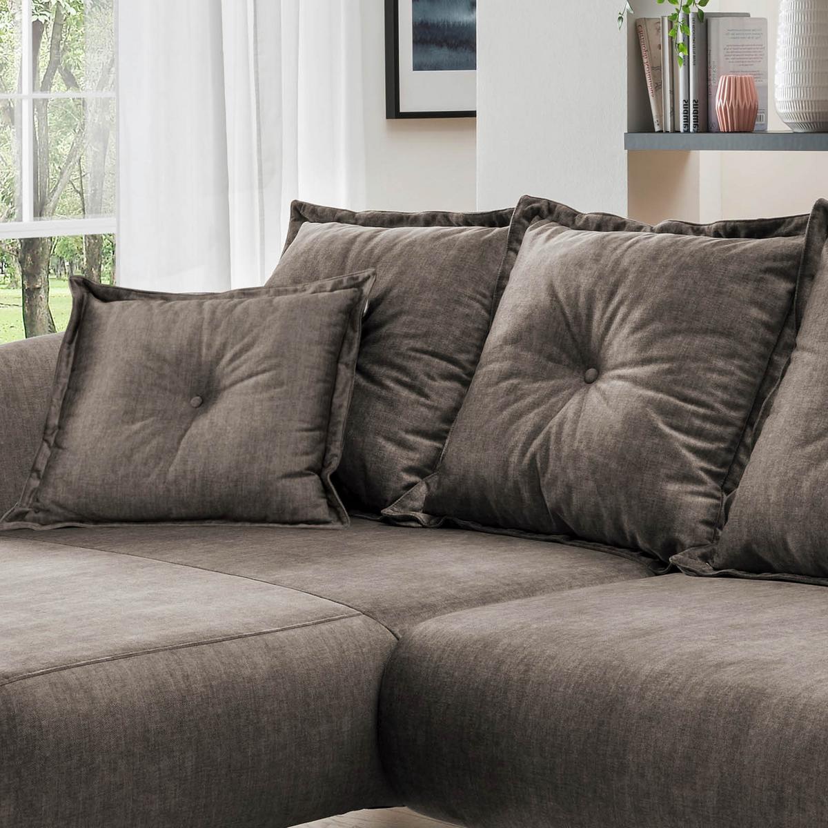 Ecksofa Baggio Braun S: 162/277 cm - Buchefarben/Braun, MODERN, Holz/Textil (162/277cm) - Livetastic