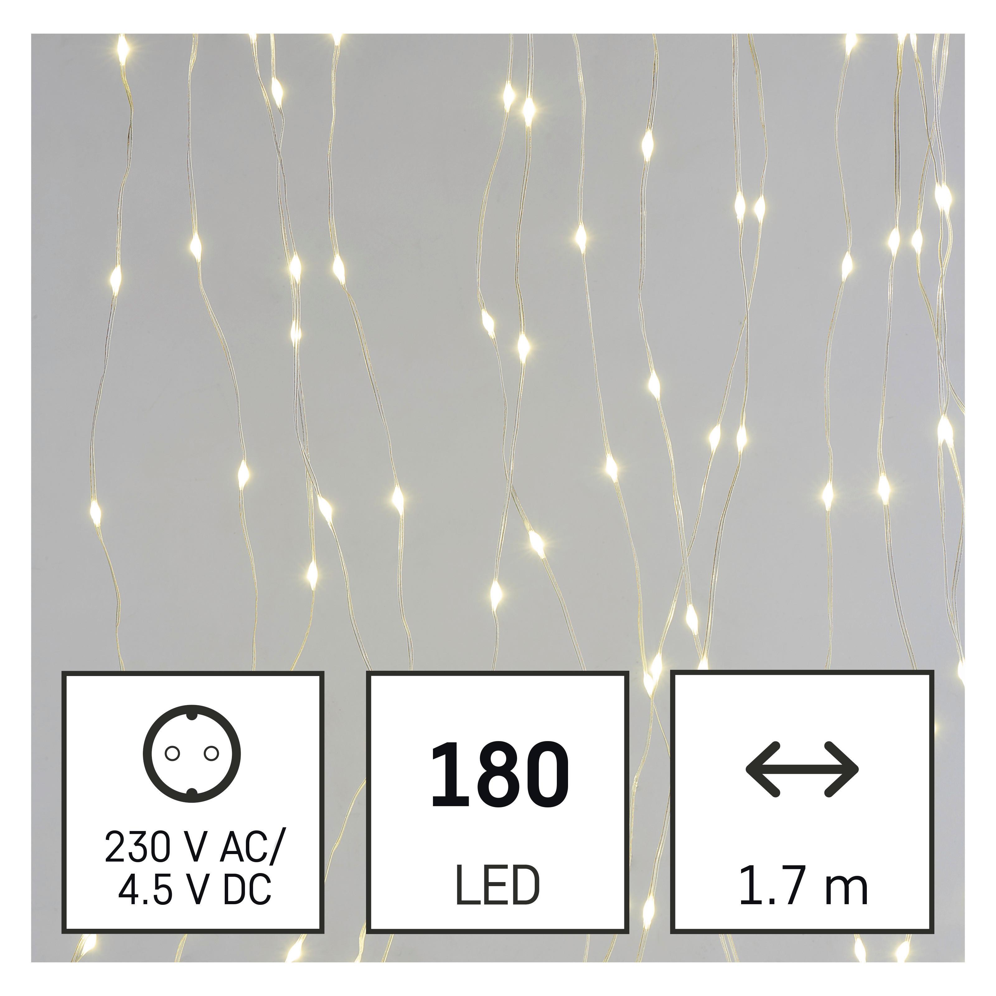 Led Karácsonyi Drop Fényfüzér Kb. 1,7/1,5m - áttetsző, Basics, műanyag (1,7/1,5cm)