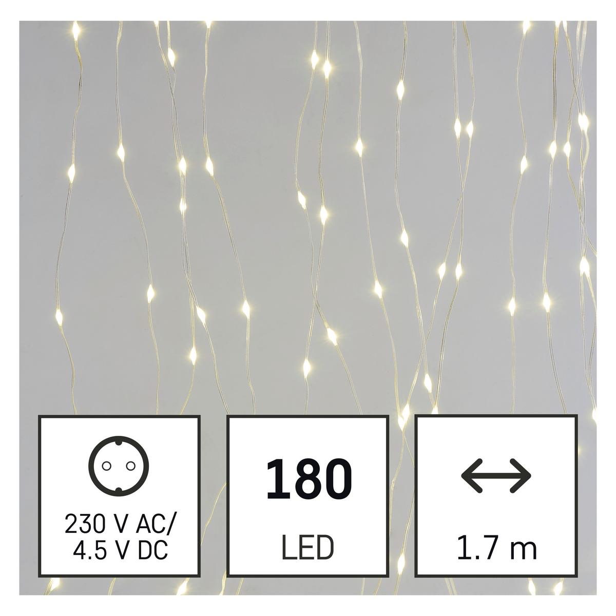 Led Karácsonyi Drop Fényfüzér Kb. 1,7/1,5m - áttetsző, Basics, műanyag (1,7/1,5cm)