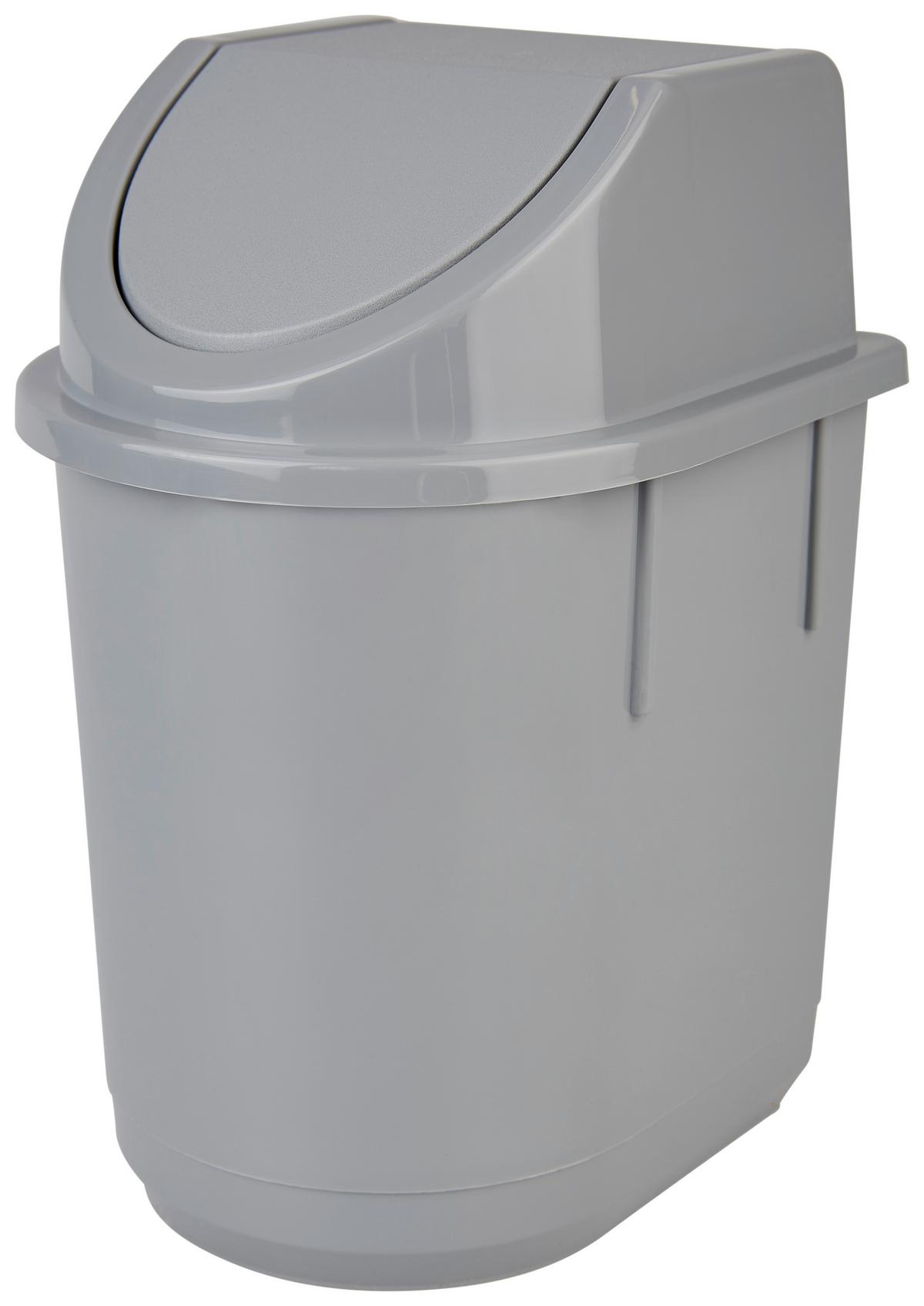 Tischabfalleimer Leo Grau oder Weiß 1,5 L, H: Ca 19,5 cm - Dunkelgrau/Hellgrau, Kunststoff (14/12,5/19,5cm) - Homezone