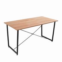 Esstisch Schwarz, Naturfarben L: 140cm - Schwarz/Naturfarben, Design, Holzwerkstoff/Metall (140/70/73cm) - Livetastic