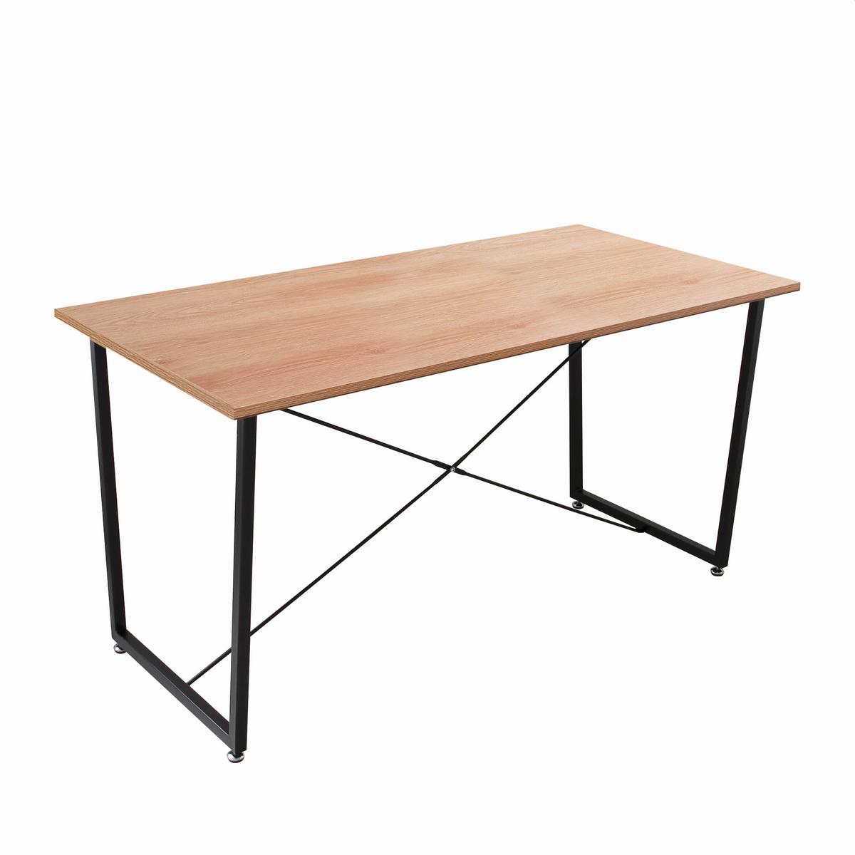 Esstisch Schwarz, Naturfarben L: 140cm - Schwarz/Naturfarben, Design, Holzwerkstoff/Metall (140/70/73cm) - Livetastic