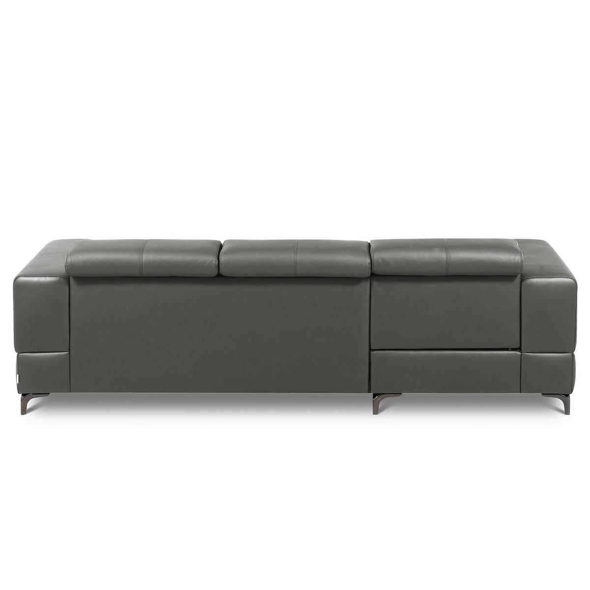Ecksofa Torino Teilleder Anthrazit 173x247 - Anthrazit/Schwarz, Design, Leder/Textil (173/247cm) - Livetastic