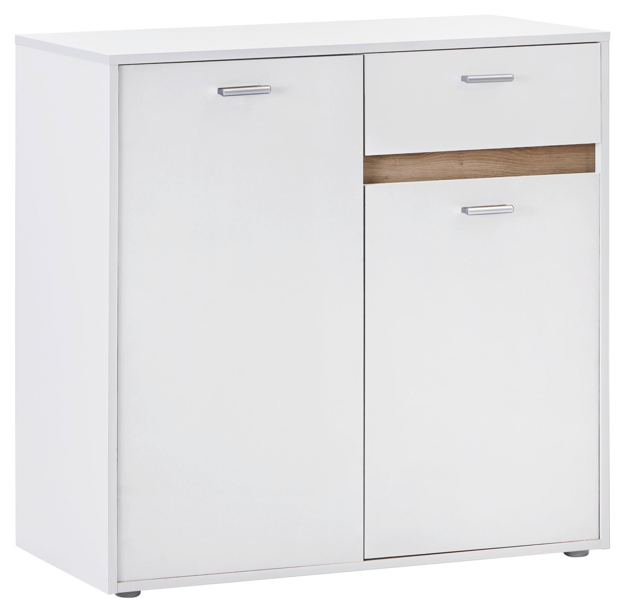 Kommode mit Bügelgriff B: 93,4 cm Slot 2t Hellgrau - Hellgrau, MODERN, Holzwerkstoff (93,4/90/40cm)