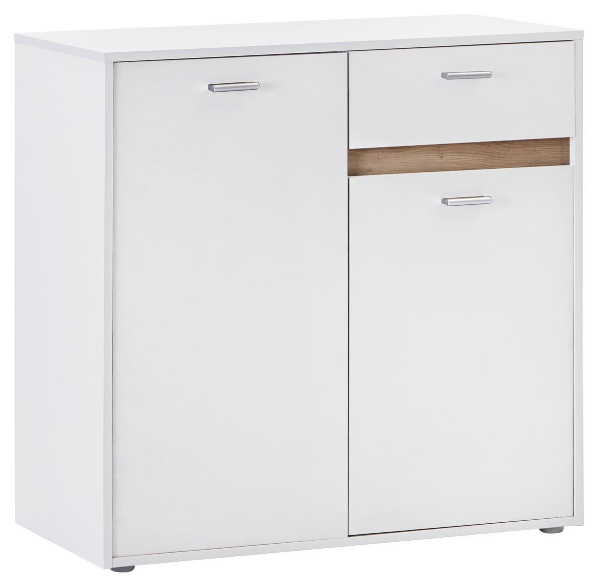 Kommode mit Bügelgriff B: 93,4 cm Slot 2t Hellgrau - Hellgrau, MODERN, Holzwerkstoff (93,4/90/40cm)